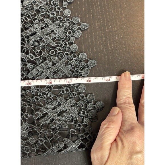 Anne Fontaine Cocktail Dress Black Lace 38 Short Sleeve Sheer Layered - Picture 8 of 11